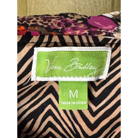 Vera Bradley Rosewood Button Down Long Sleeve Top With Collar Medium - Picture 8 of 8